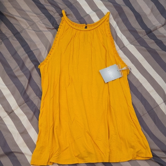a:glow Tops - NWT Womens Mustard Yellow Sleeveless Top